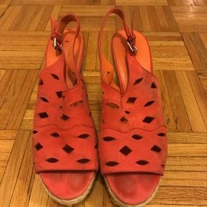 Pink Open Toe Wedges